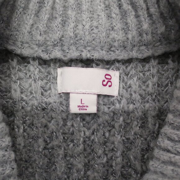 SO Womens Large Gray Shades Striped Acrylic Knit Sweater - Picture 4 of 4